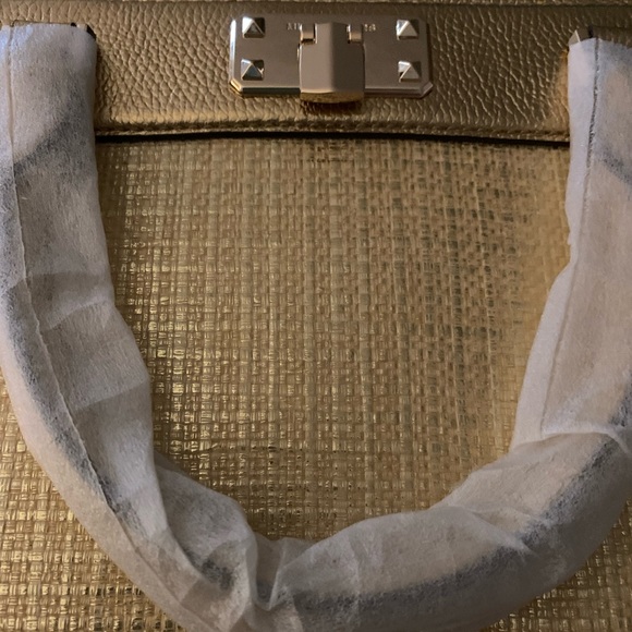 SALE Michael Michael Kors Natural & Gold Kinsley Leather Accordion Satchel NWT - Picture 6 of 8